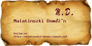 Malatinszki Domán névjegykártya